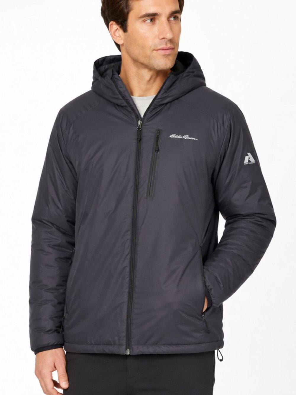 Eddie Bauer First Ascent EverTherm Down Jacket Men's Size M Black Puffer
